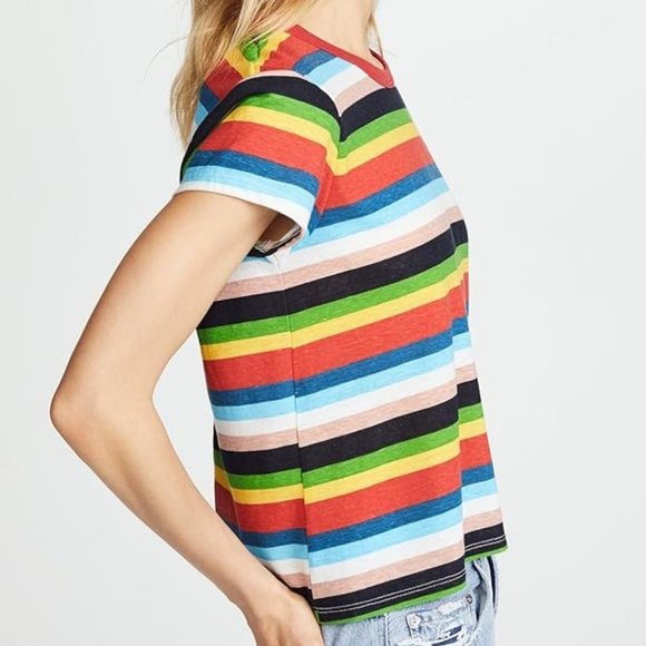 Pam & Gela Rainbow Stripe Ringer Tee T-Shirt ASO Max Mayfield - Picture 3 of 10